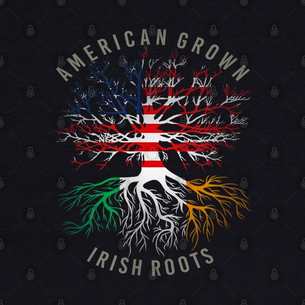 American Grown Irish Roots USA Ireland Flag Heritage Tree by elmiragokoryan